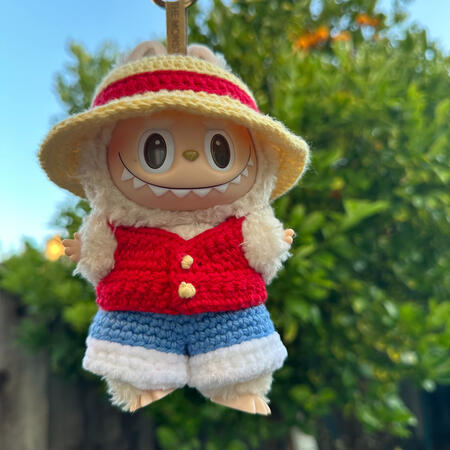 Custom Luffy Labubu Outfit (pattern by gina!)